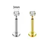 Stud de Lábio Peça Única de Aço Inoxidável Stud de Osso da Orelha Coração de Zircônia Cúbica Bola Redonda Stud de Covinha Joia de Piercing Mais Vendido na Amazon Em Estoque