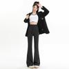 Calça Flare de Cintura Alta para Mulheres, Calça Esportiva Estilo Preguiçoso Outono e Inverno, Calça Casual Forrada com Fleece de Outono para Mulheres, Calça de Yoga de Inverno para Mulheres