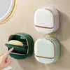 Caja de Jabón Mini de Lujo para Uso en Casa, Portajabón de Tapa abatible para Baño y Tocador, Estante de Almacenamiento con Drenaje Montado en Pared sin Taladro