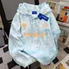Sudadera con capucha holgada vintage de marca moderna americana para mujer 2025 Otoño e Invierno Nueva Ropa con estampado de letras Tie-Dye