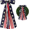 Decoración de Lazo del Día de la Independencia de Nuevo Producto Transfronterizo Arreglo Decorativo para Fiesta de Vacaciones Americanas Decoración Colgante de Estrella a Cuadros