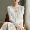 Cardigan de Punto Fino Estilo Coreano para Mujer, Camisa Negra Adelgazante para Aire Acondicionado, Nueva Camisa Larga de Verano 2025