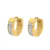 Brincos de Aço Titânio Transfronteiriços Personalizados para Homens e Mulheres com Diamantes Joias de Nicho Brincos Banhados a Ouro 18K Brincos Simples em Estoque