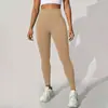 Calça Yoga Dfyne Estilo Igual Nove Pontos para Mulheres, Calça Longa Esportiva Yoga de Cintura Alta Levanta Bumbum, Calça Fitness de Nylon Cor Pêssego para Mulheres