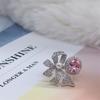 Anillo de Banda Rosa con Circonita y Perla Estilo ins de Corea del Sur para Mujer Elegante Versátil Regalo para Novia Celebridad de Internet