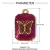 Máscara de Mariposa Retro Francesa Colgante de Acero Inoxidable DIY Pendientes de Corazón Femenino Flor de Cuatro Pétalos Accesorios de Joyería de Acero de Titanio