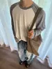 Eme Camiseta Básica Casual Retro de Manga Longa em Lã Merino com Gola Redonda e Manga Raglan para Homens e Mulheres