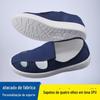 Atacado de fábrica SPU lona quatro- olhos sapatos marinha anti-estático quatro-furo sapatos azul livre de poeira oficina sapatos de trabalho