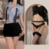 Lingerie Sexy Plus Size Sexy Policial Fato Profissional Role-Playing Saia Curta Secretária Uniforme Justo Tentação Qqny