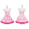 Disfraz de Halloween, atuendo de cosplay rojo sangre para escenario, vestido rosa sin tirantes Mizi, traje de escenario estilo anime