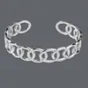 Fornecimento Exclusivo Transfronteiriço de Pulseiras Abertas Irregulares Estilo Europeu e Americano, Aço Inoxidável Galvanizado a Ouro Real 18K, Pulseiras Femininas de Luxo Leve Atacado