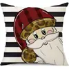 Juego de Fundas de Almohada Transfronterizas para Navidad Europea y Americana, Funda para Cojín de Sofá de Sala de Estar, Funda para Almohada de Cintura con Reno Papá Noel Árbol, Suministro de Fábrica