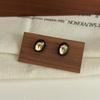 Pendientes negros para mujer, estilo vintage de Hong Kong, ligeros, lujosos, geométricos, avanzados, de metal, únicos, elegantes.