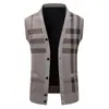 Chaleco Suéter Cardigan Ropa Interior para Hombre Otoño e Invierno Cálido Delgado Chaleco Suéter Tejido Chaqueta para Hombre M61-P28