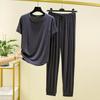 Traje de manga corta modal para mujer, ropa exterior fina de verano, pantalones casuales holgados de talla grande, conjunto de dos piezas para el hogar
