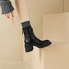 Botas Martin Elegantes Versátiles de Tacón Alto y Suela Gruesa para Mujer, Nuevas Botas de Plataforma Delgadas Impermeables Otoño e Invierno 2026, Botas Elásticas, Botines