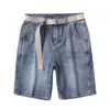 Shorts jeans retos de verão leves e largos para homens, shorts casuais de comprimento médio da moda para trabalho