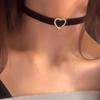 Collar de Amor con Diamantes Estilo Coreano Correa de Cuero Negro para el Cuello Gargantilla de Temperamento de Alta Gama Accesorios para el Cuello de Celebridad de Internet