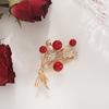 Nuevo festivo rojo nupcial aleación rama coral accesorios accesorios boda broche de perlas ropa en stock fabricante