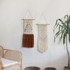 Tapiz bohemio vintage sencillo tejido a mano con borlas, decoración de pared para el hogar, sala de estar, dormitorio, colgante de pared