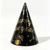 Tocado de película de aluminio transfronterizo sombrero de cumpleaños color sólido niños adulto papel decorativo láser brillante color papel facial brillante
