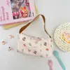 59111 Bolsa de Lona com Renda Embossada de Desenho Animado Bolsa de Mão Feminina Sacola de Compras Bolsa para Celular de Estudante