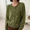 Cárdigan de Punto Largo con Bordado Floral para Mujer, Nuevo Diseño Primavera/Otoño, Abrigo Suéter Holgado para Mujeres Petites