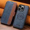Adecuado para Iphone17Promax Funda para teléfono plegable Tarjeta Magnética Dos en uno Soporte de carga inalámbrica Funda de cuero