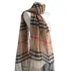 Bufanda de Seda y Lana a Cuadros Nueva de Otoño/Invierno Chal de Moda Popular de Gama Alta Accesorio Versátil para el Viaje Diario