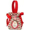 Bolsas de Dulces Navideños, Bolsas Pequeñas de Lona para Regalo, Bolsas con Cordón de Árbol de Navidad Santa Claus Manzana para Regalo, Al por Mayor en Stock