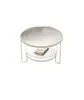 Mesa de centro de cristal templado Changhong para salas de estar pequeñas, redonda, minimalista, mini mesa, moderna, de lujo ligero