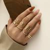 Anillo de Dedo Cruzado Más Vendido Estrella y Luna Corazón de Diamante Hoja de Perla Anillo Articulado Retro Creativo para Mujer Juego de 10 Piezas