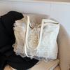 Bolso Grande de Capacidad para Viajes Casuales para Mujer 2026 Nuevo Bolso de Hombro de Encaje de Verano Bolso Tote de Tela de Nylon para Estudiante Universitario