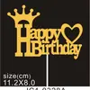 Tarjeta para Pastel Decoración para Hornear Creativa Globo FELIZ Feliz Cumpleaños Corona de Amor Enchufe Brillo 1 Paquete