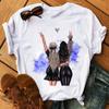 Camiseta Melhor Amiga feminina nova camiseta preta moda feminina camiseta com estampa fofa Harajuku blusa gola redonda