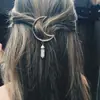 Joias Europeias e Americanas Transfronteiriças Moda Liga de Zinco Lua Hexágono Pingente Acessórios de Cabelo Simples Grampo de Cabelo com Temperamento