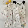 Entity Packing Nube Algodón Verano Nuevo Estilo Pijama para Mujer Delgado Dulce Dibujos Animados Manga Corta Pantalón Corto Conjunto de Ropa para el Hogar
