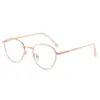Nuevas Gafas Metálicas Retro para Hombre Miopía Anti-Luz Azul Montura de Gafas para Mujer Redondas Planas Estilo Coreano Montura de Gafas de Moda