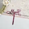 Novo Produto Decoração de Bolo Dia das Mães Acrílico para Bolo Mãe Borboleta Acrílica Estéreo Decoração de Bolo