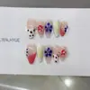Nai Zi Uñas Portátiles Completamente Hechas a Mano Modelo Nuevo Otoño/Invierno B273 Talladas a Mano Estilo Francés Modelo de Exportación Elegantes Pegatinas para Uñas