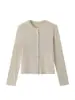 Cardigan Tricot Versátil de Cashmere Fino para Mulheres 2026 Outono/Inverno Novo Simples Casual Jaqueta Gola Redonda Peça para Camadas