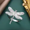 Nuevos Anillos Creativos para Servilletas de Libélula para Hoteles y Restaurantes, Vajilla de Alta Gama, Anillos de Metal para Servilletas para la Mesa, Venta al por Mayor
