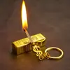 Encendedor de Barra de Oro de Moda para Tiktok/Kuaishou, Llavero Impermeable Multifuncional Encendedor de Queroseno para Uso en Exteriores