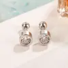 Pendientes de Tuerca Redondos con Zirconia para el Año Nuevo 2024 para Hombres, Pendientes de Moda Tendencia para Mujeres, Pendientes Únicos Aptos para Dormir que No Necesitan Quitarse