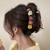 Presilha de garra grande para cabelos grossos, presilha tubarão preta para a parte de trás da cabeça, acessório de cabelo de alta qualidade estilo coreano
