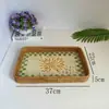 Cesta de Frutas Tejida de Ratán Vietnamita Bandeja de Concha Sala de Estar Hogar Cesta Creativa para Almacenar Snacks Cesta para Pan al Vapor Cesta para Frutas de Pastelería