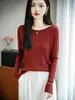 Suéter Andy de lã macio e confortável para mulheres, corte justo, design ombro a ombro, decote único de um ombro, padrão canelado irregular, efeito emagrecedor, perfeito como peça de base ou suéter