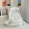 Mochila Mini Dulce Linda de Niña Japonesa para Mujer Estilo Coreano Mochila Fresca a Cuadros Ligera para Viaje Pequeña Bolsa Escolar