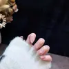 [Contas de Vidro Cor de Blush] Armadura Usada na Mão Olho de Gato Oval Curto Gelo Puro Blush Branco Médio Oval Arte de Unha