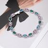 Pulseira Color Gem Bloco Feminino Design de Alto Nível Sense Nicho Neutro Hip-hop Geometria Zircônio Moda Jóias Elegantes